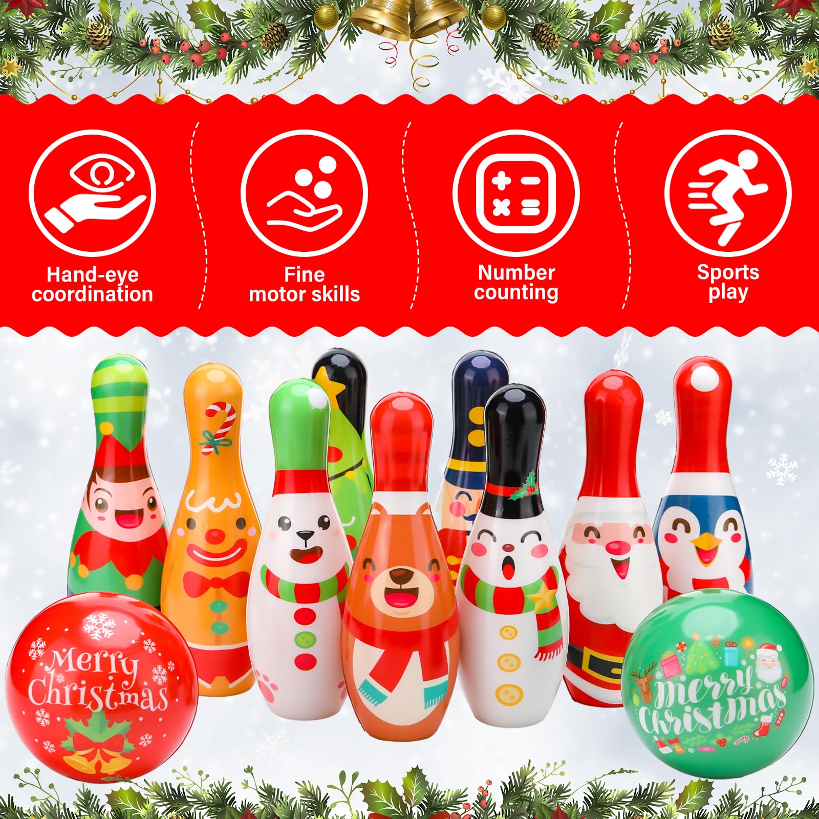 Amazon.co.jp: Wettarn 12個 クリスマス ボーリングパーティー 記念品